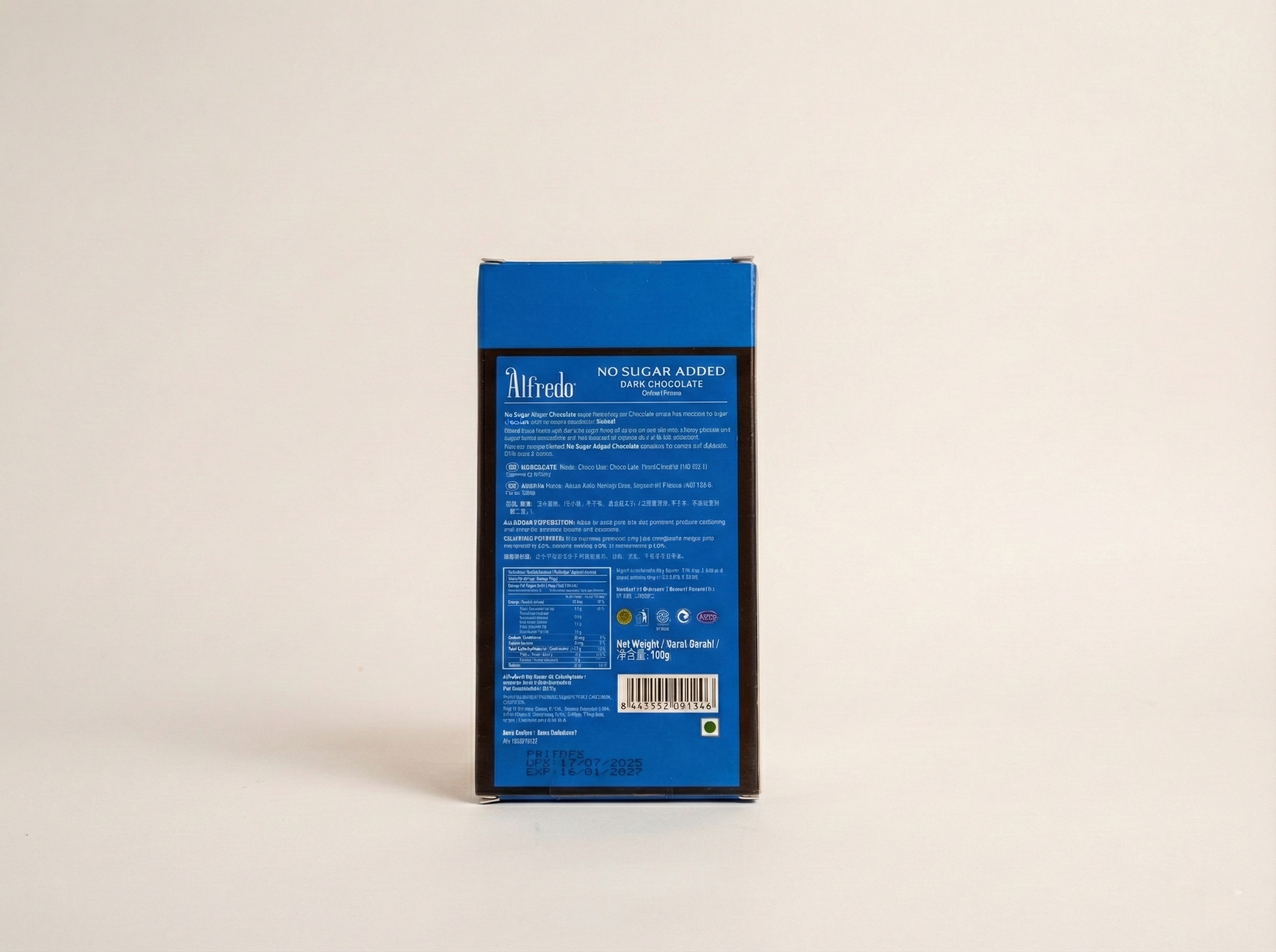 Alfredo Dark Chocolate No Sugar Bar