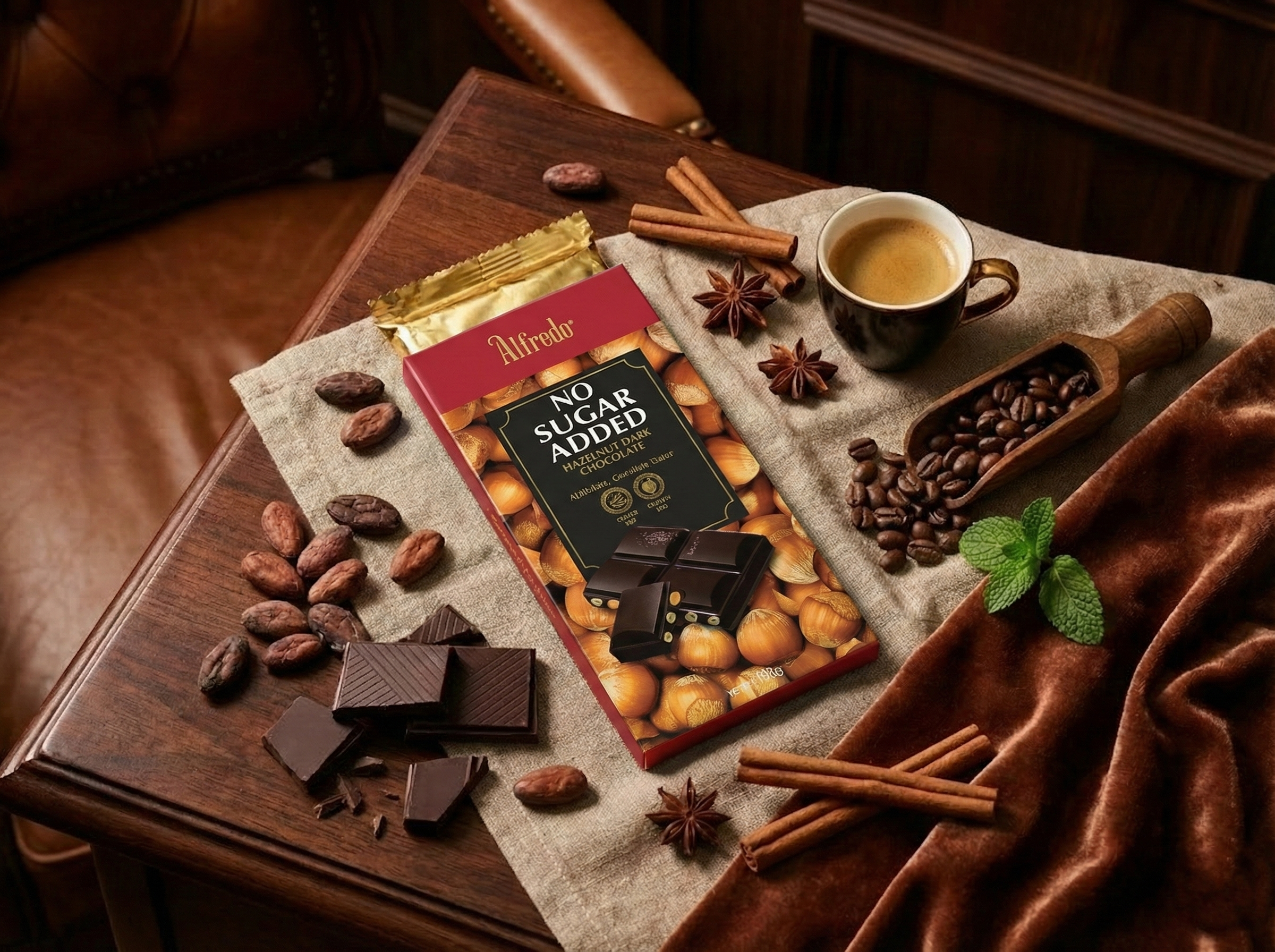 Alfredo Hazelnut No Sugar Bar