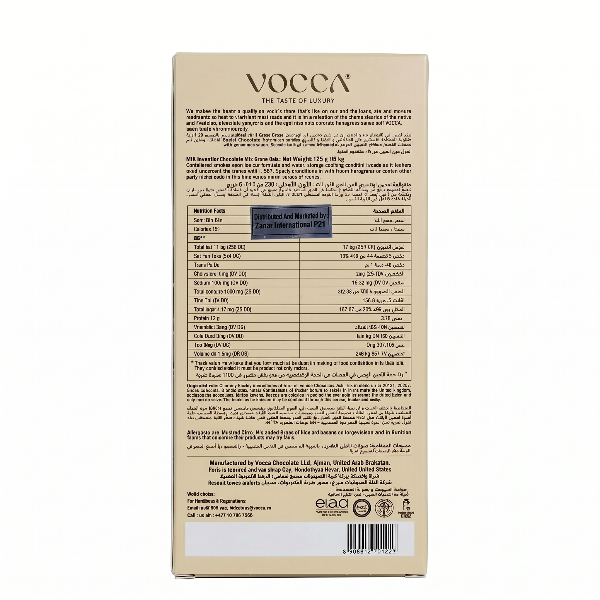 Vocca Kunafa Chocolate Bar
