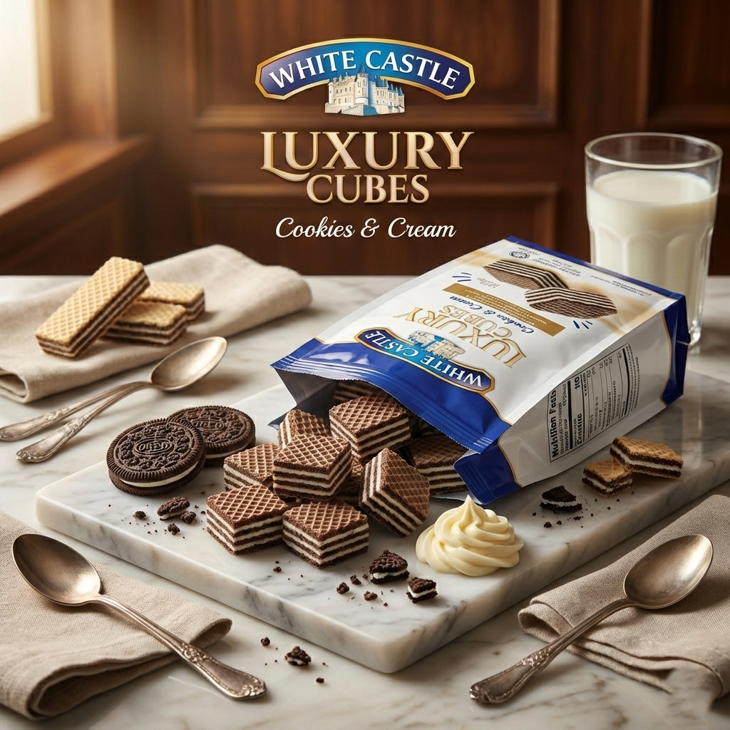 White Castle Luxury Cream & Cookies Wafer Rolls