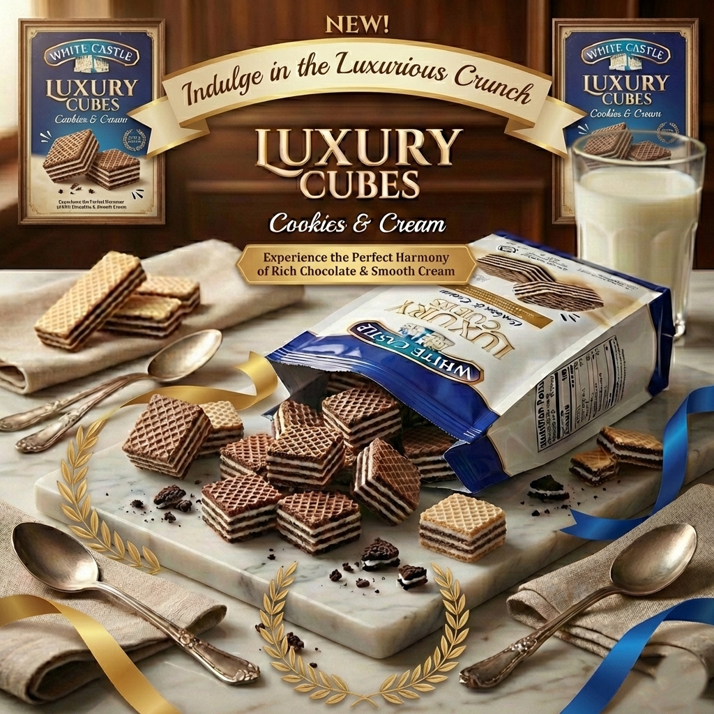 White Castle Luxury Cream & Cookies Wafer Rolls