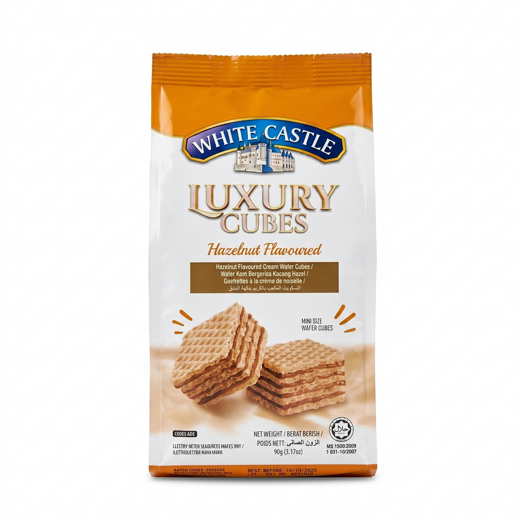 White Castle Luxury Hazelnut Cream Wafer Rolls