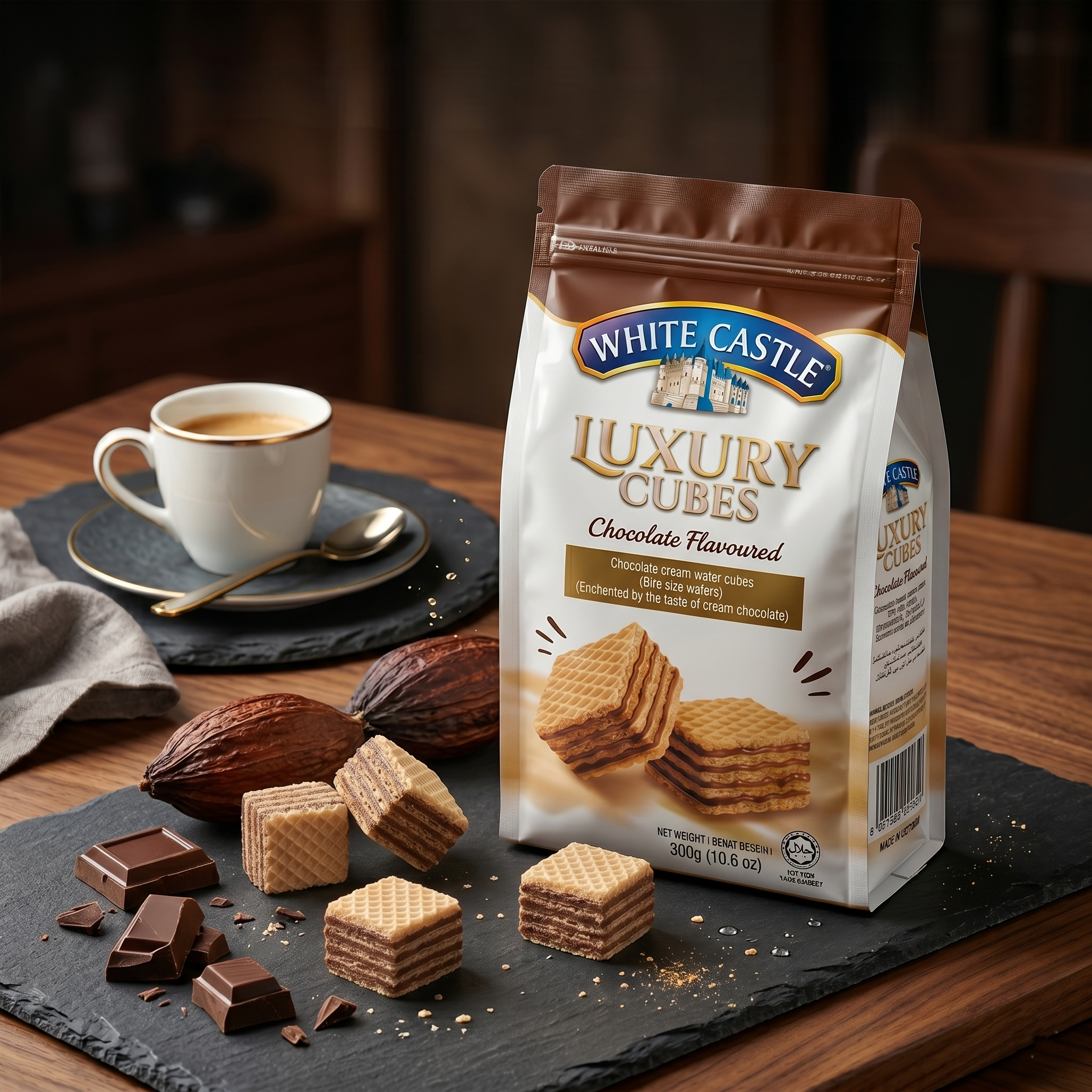 White Castle Luxury Chocolate Cream Wafer Rolls